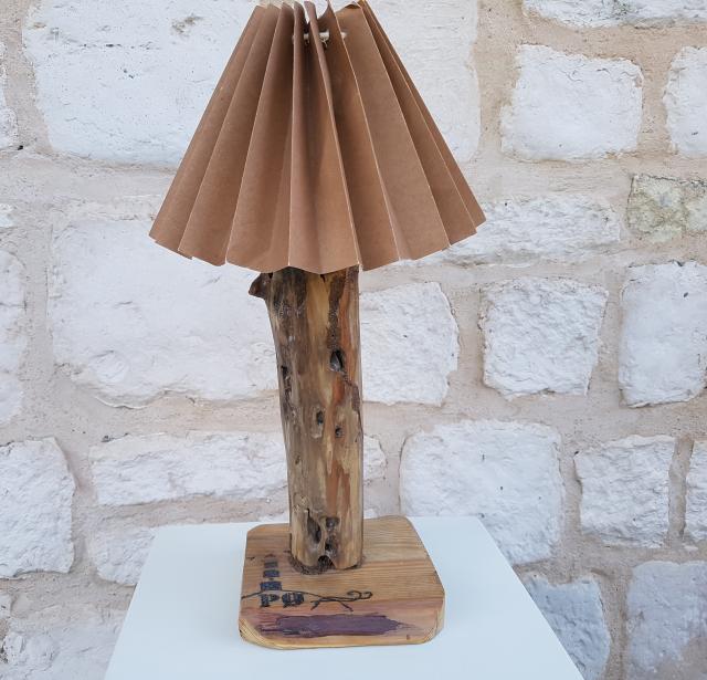 Lampe de chevet en bois flotté d'Oléron 